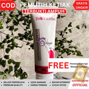 Pemutih Ketiak dan Selangkangan Alami BPOM Bio Herbal Underarm Cream Lotion Pencerah Area Kulit Ketek Hitam Kembali Putih Mulus dan Halus