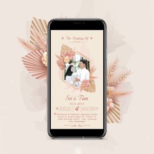 Undangan Pernikahan Griya Motif Bunga | Isi 50 Pcs | Free Thanks Card Plastik Label dan Video Undangan Digital