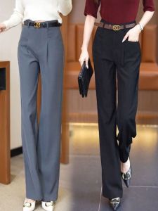 High Waist Drapey Suit Pants Womens Spring 2025 New Style Casual Loose Wide Leg Pants Versatile for Short Women