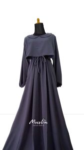 Gamis Lebaran Dress Premium Ria ricis bahan crinkle airflow premium