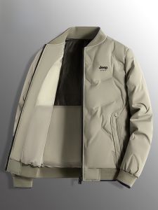 Jeep Spirit Lightweight down Jacket Mens Autumn and Winter Casual Baseball Collar Jacket Middle-Aged Father Men Outwear