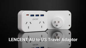 LENCENT Au/nz ให้กับเราปลั๊กตัวแปลงกับ2ร้าน4เครื่องชาร์จ USB อะแดปเตอร์เต้าเสียบอเมริกัน Adaptor Traveling สายดินสำหรัฐอเมริกาเม็กซิโกแคนาดาประเทศไทย Peru ฟิลิปปินส์ไต้หวัน (Type B)