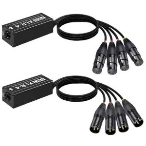 STP RJ45 to Audio 4 Channel 5Pin XLR Multi Network Breakout Receiver Cable Extender-DMX Channel Over Cat5/Cat6 Ethercon Cable