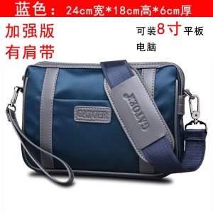 Beg Silang Lelaki Oxford Beg Tangan Zip dengan Tali Pergelangan dan Tali Bahu untuk Harian Travel