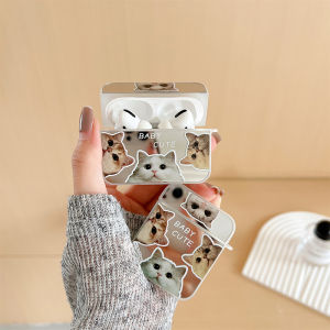 Cat Face Mirror Surface Protective Case for AirPods pro 2 Wireless Bluetooth Box Second Generation Earphone Shell Mirror AirPods 3 Earphone Cover Four Generations