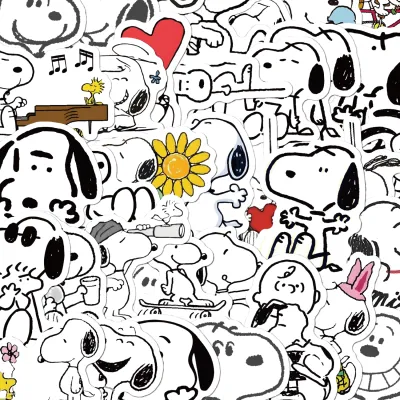 Snoopy Cute Cartoon Stickers Waterproof Phone Case Girls Scrapbooking Luggage Waterproof Decal Sticker by Taocreat