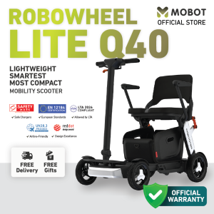 MOBOT SG OFFICIAL  ROBOWHEEL Lite Q40 Mobility Scooter PMA  19.9kg Lightweight  Smart App Control  LTA Compliant