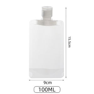 10pcs 30/50/100ml Travel Empty Squeeze Bag Reusable Pouches Leakproof Shampoo Lotion Dispensing Cosmetic Storage Container