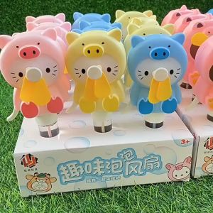 Kipas angin Anak Karakter Sanrio Dan Gelembung Bubble Fan Manual Beraneka Warna - zansen