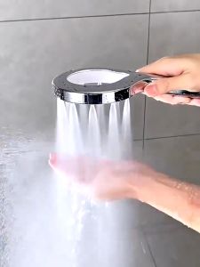 Kepala Hand Shower Sower Handshower Pancuran Air Kamar Mandi Turbo Bertekanan Tinggi Hitam Elegan Premium Model Lingkaran Cincin