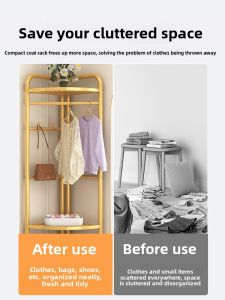 Corner Hanger Floor Bedroom Hang Drying Hanger Movable Classy Overnight Storage Clothes Storage Rack Accessible Luxury Coat Rack