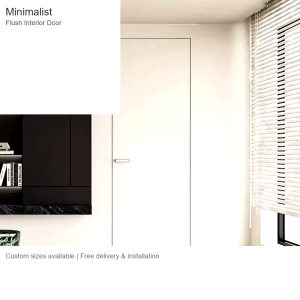 Minimalist Interior Door Hidden Frame Flush Design Aluminum Honeycomb Core Bedroom Bathroom HDB Condo Landed Custom Size