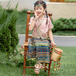 Dai Ethnic Childrens Performance Clothes New Style March Three Minority Show Costumes Girls Boys Dance Outfits Cute Style