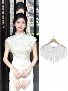 BAOYINFEI | New Chinese Style Lace Pearl Fringe Bolero