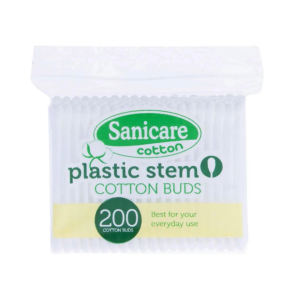 Sanicare Plastic Stem Cotton Buds 200 Tips