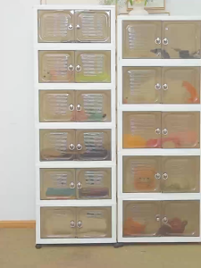 Lemari penyimpanan rumah tangga kotak penyimpanan lipat lemari penyimpanan pakaian menebal dan nyaman