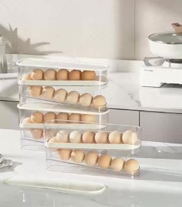 กล่องเก็บไข่ตู้เย็น กล่องเก็บไข่โปร่งใส  egg holder ที่วางไข่สําหรับตู้เย็น 2 ชั้น จุได้มากสุด 12 ฟอง ความจุขนาดใหญ่ ประหยัดพื้นที่ ใส่ไข่ไก่-เป็ด