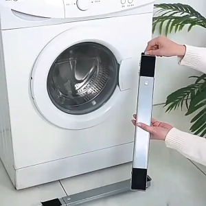 2PCS Adjustable Appliance Roller Base Wheels Trolley Movable Washing Machine Refrigerator Stand