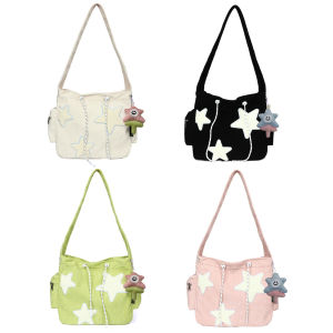 Large Capacity Women Cross Body Bag Stylish Casual Satchel for Teens and Students in Soft Corduroy Fabric