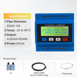 TUF-2000M Clamp-On Ultrasonic Flow Meter DN25-6000mm Split Type Wall Mounted Non-Invasive Industrial Water Flow Meter