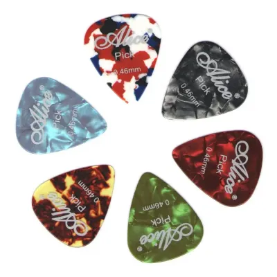Alice Guitar Picks 6pcs Celluloid Mediator Thickness 0.46 0.71 0.81 0.96 1.20 1.50mm Electric Acoustic Guitar Accessories