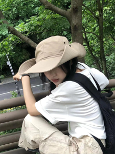 Mũ Đi Biển Chống Tia UV Mũ Đi Bộ Đường Dài Mũ Ngự Sử Chống Nắng Cho Nữ Mũ Đi Bộ Ngoài Trời Mũ Ngự Sử Cotton Field Day Spring Summer Autumn Travel