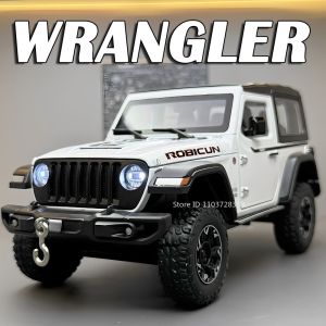 1:24 Scale Wrangler Mammoth Off-road Vehicle Model Toys Alloy Diecast Sound Light Doors Opened Pull Back Ornament for Kids Gifts