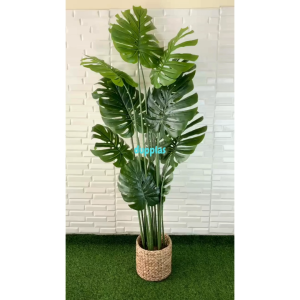 Pohon Hias Tanaman Artificial Monstera T160 Latex Cover Pot Eceng Gondok Pajangan Ruang Tamu Dekorasi Apartemen