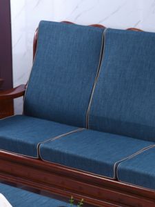 Thickened Solid Wood Sofa Cushion with Backrest Integrated Anti-Slip Chinese Redwood High Density Sponge Sofa Cushion Removable
