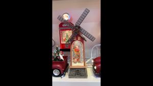 Pajangan Dekorasi Natal Kincir Angin Putar Lampu LED + Musik + Air Kado Gift Hadiah Christmas Santa Natal