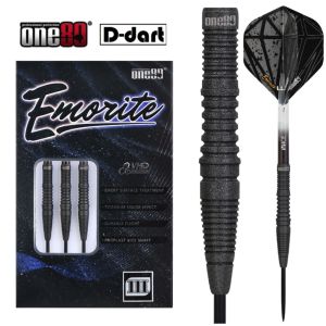 ONE80 STEEL TIP DART - 24G Emorite-03 Black VHD 90% TUNGSTEN STEEL DARTS (ARROW DART KELULI)