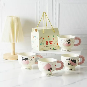 Cartoon ceramic mug - high-quality gift cup birthday present wedding companion gift activity gift