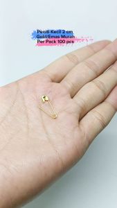 Peniti Kecil Panjang 2 cm Warna Gold Muda Tipis Murah Harga Per Pack isi 100 Pcs