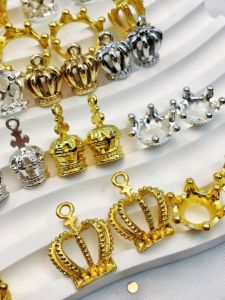 อุปกรณ์ทำเครื่องประดับ DIY มงกุฎโลหะผสม 6 ชิ้น คริสตัลหยดน้ำ เครื่องประดับผม เครื่องประดับติดหูแบบติดหู