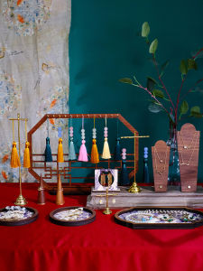 Chinese Style Jewelry Display Stand Earring Necklace Ring Holder Storage Rack Fashion Accessories Photography Props