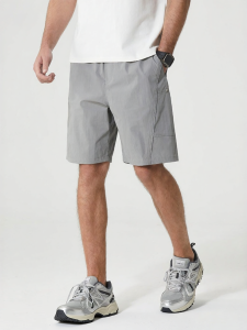 Enjeolon | Breathable Lightweight Quick-Dry Split Structure Wide-Fit Elastic Waist Casual Shorts