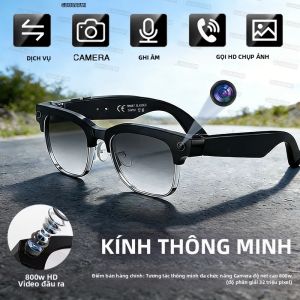 GUHUAVMI | Kính Thông Minh 800W Pixel Dành Cho Nam Và Nữ Với Tính Năng Nhận Diện Ảnh AI Gọi Bluetooth Dịch Giọng Nói Ghi Hình Video