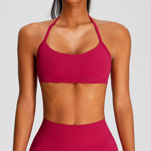 QYUED | Seamless Thin Strap Neck-support Breathable Yoga Sports Bra