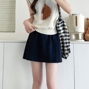 LANMENGYA | Slimming Anti-Flashing A-Line High Waist Skirt Small Size Female Summer New Cotton Linen