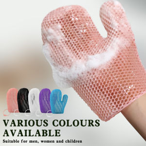 Exfoliating shower glove with colorful honeycomb weave and TPU high elasticity antibacterial material - gentle safe and durable