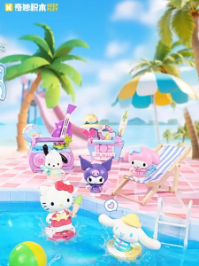 【New！Keeppley Sanrio Summer Party Series Building Blocks】Building Blocks Summer Pool Series Kurumi Kitty Toys Ornaments Gifts