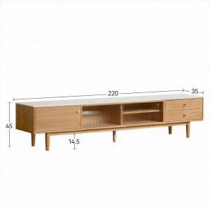 WEISHA | Real Wood Modern Minimalist TV Cabinet Rock Panel