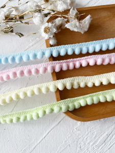 Handmade DIY Flocking Ball Decorative Edging Multi-Color Ball Ball Book Cover Support Fan Card Holder 5 Meters Home Fabric