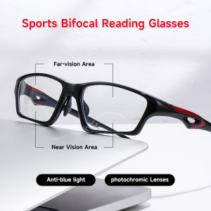 Anti-blue Light Bifocal Reading Glasses Men Sports Photochromic Readers TR90 High Quality Multifunctional Eyeglasses