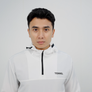 Terrel man basic cagoule jacket white olah raga gym lari running