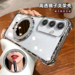 🅱🅴🆂🆃🄱🅄🅈 Casing Samsung S25 A16 S24 FE 4G 5G Plus Ultra Chrome Bumper Case + Ring Cermin