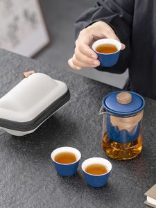 Bộ Trà Di Động Cầm Tay Khi Đi Du Lịch Bộ Trà Ngoài Trời Chống Bỏng Có Thể Lật Một Cốc Ba Cốc Sử Dụng Tại Nhà Thiết Bị Pha Trà Bằng Gốm Sứ