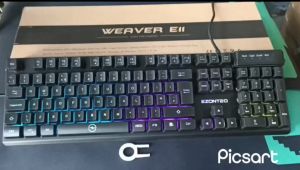 Bàn phím giả cơ chơi game EZONTEQ WEAVER E11 yên tĩnh chóng ồn mỏng nhẹ bền tiện dụng chống nước led RGB 7 màu