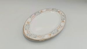 Đĩa Xoài Viền Vàng  Sứ Long Phương Kích Thước 23 cm