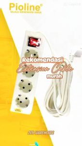 COLOKAN KABEL Ekstension (Extension Cable / Socket) VARIASI 2 | 3 | 4 | 5 Lubang Dilengkapi Tombol ON / OFF (STANDARD SNI) - PIOLINE Terminal Kuning
